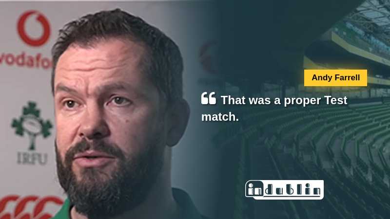 Andy Farrell says That was a proper Test match. via The Sunday Post, tags: peter - CC